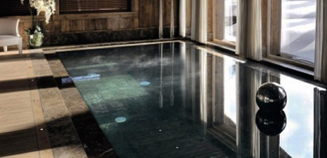 Indoor pool at a luxury chalet