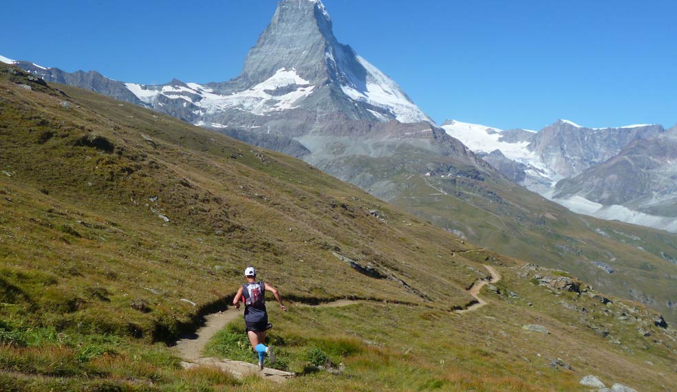 A competitor in the Zermatt Marathon, a gruelling test